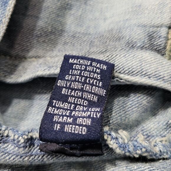 Vanilla Star Blue Acid Wash Ripped Distressed Boho Cropped Denim Jean Jacket - Picture 5 of 5